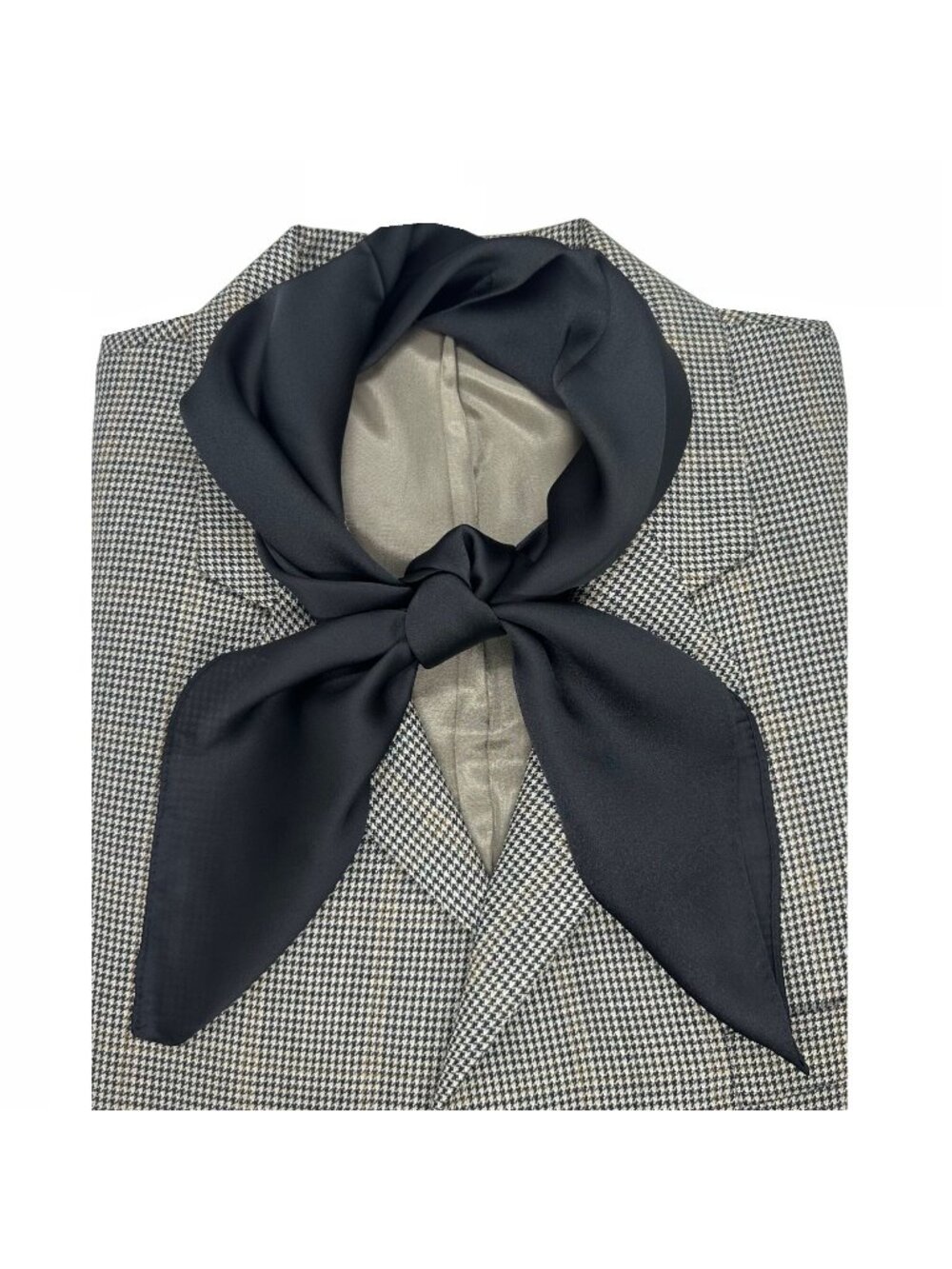 ✨Elegant Bandana Square Silky Scarf BLACK Solid Soft Wrap Versatile Shawl Wrap✨